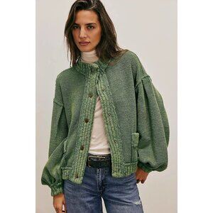 Free People Green Bomber Jacket
